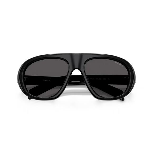 New PRADA Sunglasses PR C05S 16K08Z Black 2025 Collection Aviator Shield Mask - Picture 8 of 9
